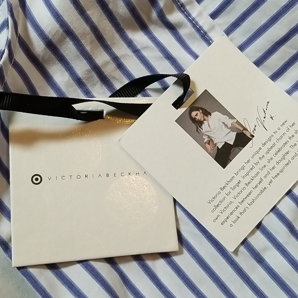 Victoria Beckham for Target Blue & White Striped Poplin Cami - Picture 8 of 12